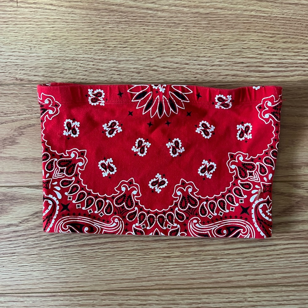 red bandana tube top